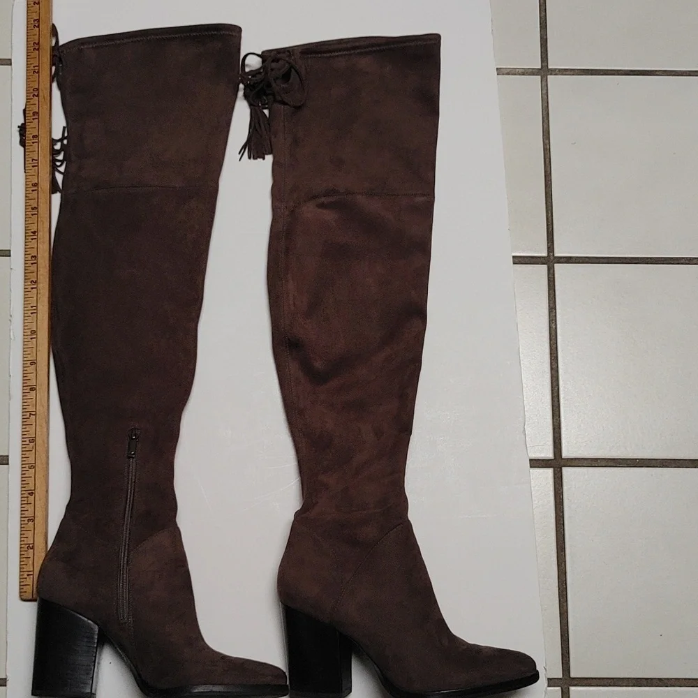 Marc Fisher Taupe Thigh High Boots Size 7M